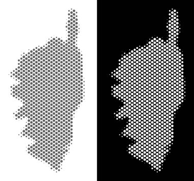 Yarı ton Korsika Fransa ada Haritası