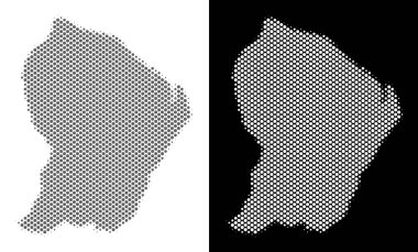 Yarı ton Fransız Guyanası Haritası