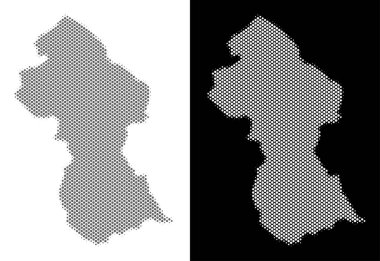 Yarı ton Guyana Haritası