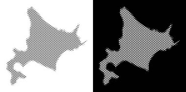 Yarı ton Hokkaido Adası Haritası