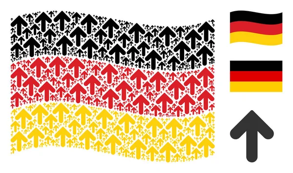 Schwenken deutsche Flagge Muster der Pfeil Richtung Artikel — Stockvektor