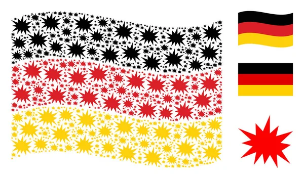 Ondeando la bandera de Alemania Mosaico de Bang Artículos — Archivo Imágenes Vectoriales