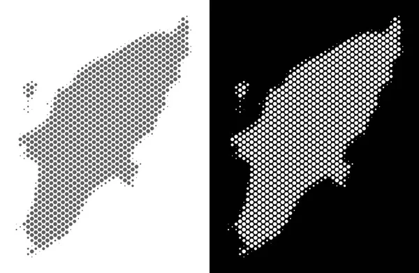 Kaart van halftone Griekse Rhodos eiland — Stockvector