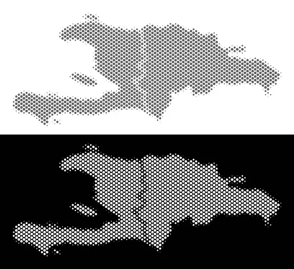 Halftone Haïti Et République Dominicaine Carte — Image vectorielle