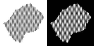 Yarı ton Lesoto Haritası