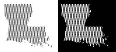 Yarı ton Louisiana Devlet harita