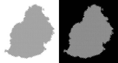Yarı ton Mauritius Adası Haritası