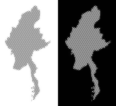 Yarı ton Myanmar Haritası