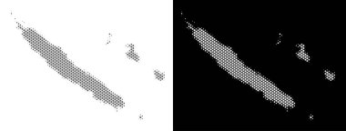 Yarı ton Yeni Kaledonya Adaları Haritası