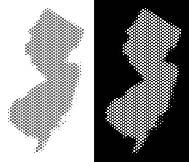 Yarı ton yeni Jersey eyalet harita