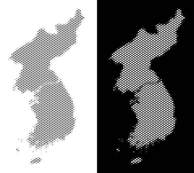 Yarı ton Kuzey ve Güney Kore Haritası