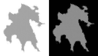 Yarı ton Mora Yarımadası Haritası