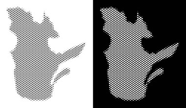 Yarı ton Quebec eyaleti harita