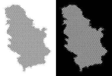 Yarı ton Sırbistan harita