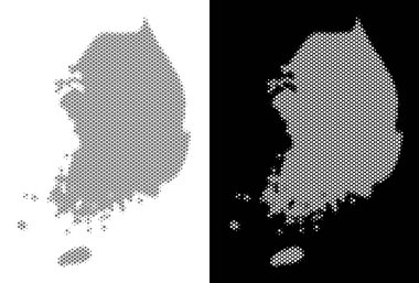 Yarı ton Güney Kore Haritası