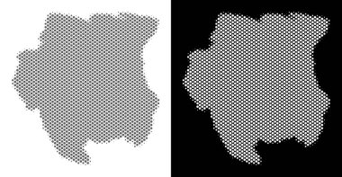 Yarı ton Surinam Haritası