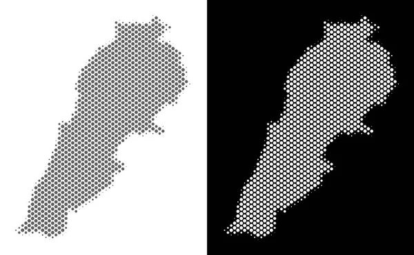 Halftone Libanon kaart — Stockvector