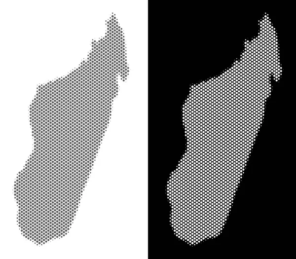 半色调马达加斯加岛地图 — 图库矢量图片
