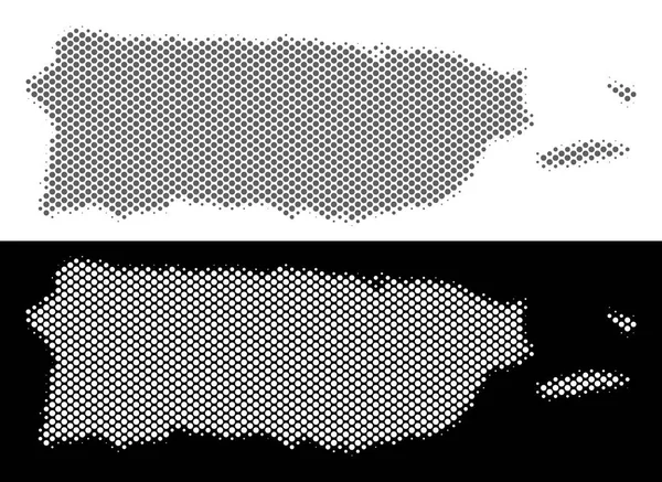 Halftone Porto Rico Carte — Image vectorielle