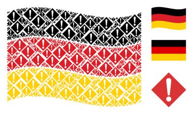 Uyarı öğeleri paterni Alman bayrağı sallayarak