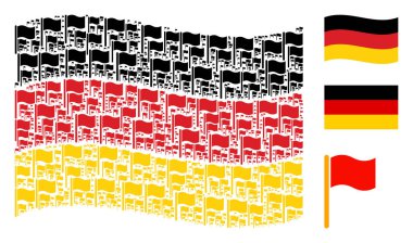 Almanya bayrağı desen öğeleri işaretleme sallayarak sallayarak