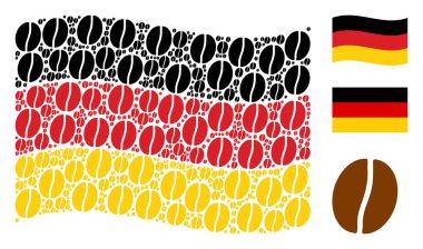 Almanya bayrağı desen kahve çekirdeği simgelerin sallayarak