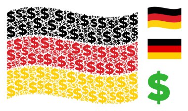 Almanya bayrağı desen doları öğelerin sallayarak