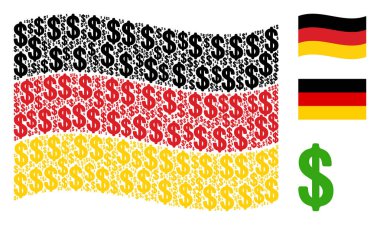 Almanya bayrağı mozaik doları öğelerin sallayarak