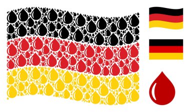 Almanya bayrağı desen damla simgelerin sallayarak