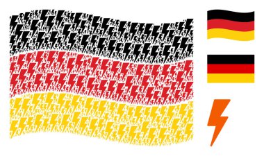 Almanya bayrağı desen elektrik Strike simgelerin sallayarak