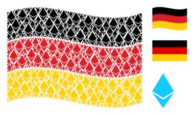 Almanya bayrağı desen Ethereum kristal öğeler sallayarak