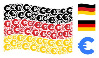 Simgeler Euro mozaiği Alman bayrağı sallayarak