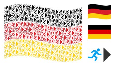 Almanya bayrağı mozaik çıkış yönünde maddelerin sallayarak