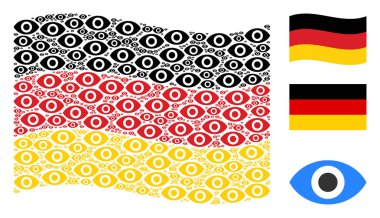 Alman bayrağı kolaj göz öğelerin sallayarak