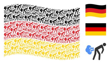 Almanya bayrağı desen osuruk sallayarak öğeleri gazları