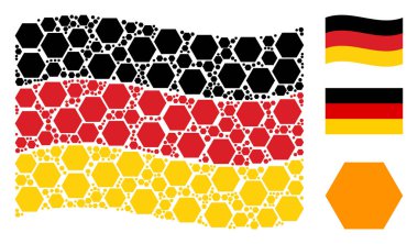 Almanya bayrağı desen dolgulu altıgen öğelerin sallayarak