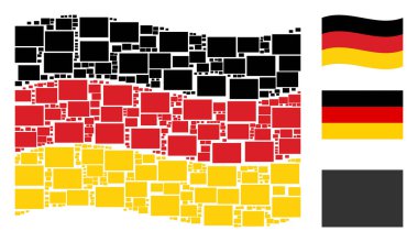Almanya bayrağı mozaik dolu Rectange simgelerin sallayarak