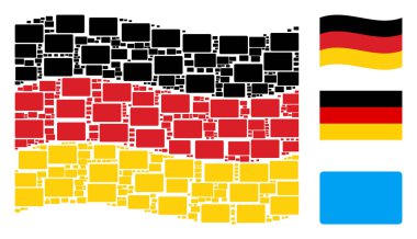 Almanya bayrağı kolaj dolu dikdörtgen öğelerin sallayarak
