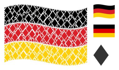 Alman bayrağı desen dolgulu Rhombus simgelerin sallayarak