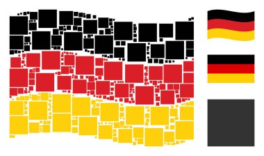 Almanya bayrağı kolaj dolgulu kare öğelerin sallayarak