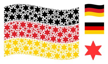 Almanya bayrağı desen havai fişek yıldızlı öğe sallayarak