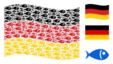 Alman bayrağı desen balık simgelerin sallayarak
