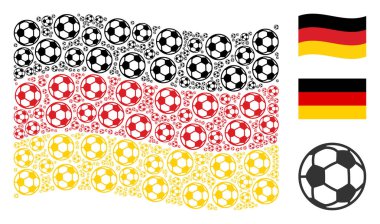 Futbol topu simgeler paterni Alman bayrağı sallayarak