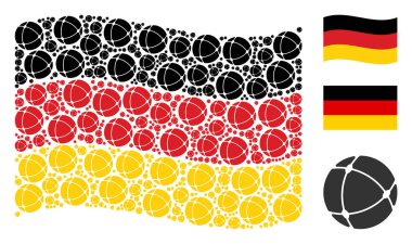 Alman bayrağı kolaj Internet simgelerin sallayarak