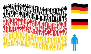 Almanya bayrağı desen adam Kullanıcı öğelerin sallayarak