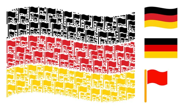 Almanya bayrağı desen öğeleri işaretleme sallayarak sallayarak