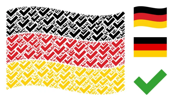 Deutschland-Flagge schwenkend Mosaik aus Ja-Artikeln — Stockvektor