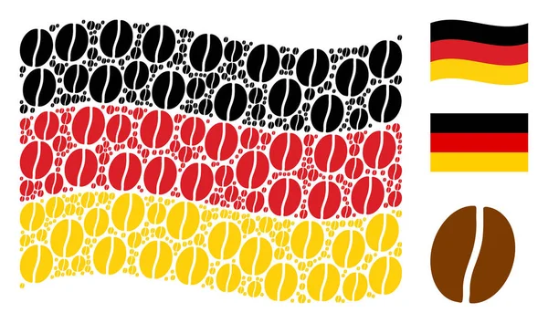 Almanya bayrağı desen kahve çekirdeği simgelerin sallayarak