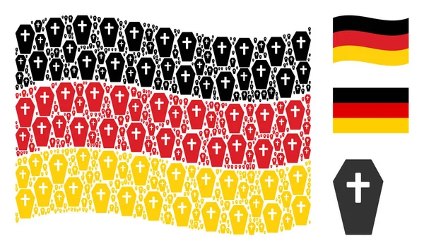 Tabut öğeleri mozaiği Alman bayrağı sallayarak