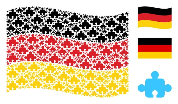 Ondeando patrón de bandera de Alemania de iconos componentes — Archivo Imágenes Vectoriales